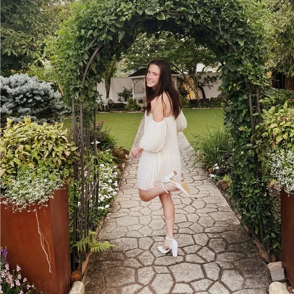 Express Pleated Off The Shoulder Mini Dress In Swan Size XS - Picture 14 of 14